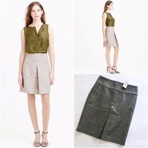 NWT j.crew box pleat pencil skirt